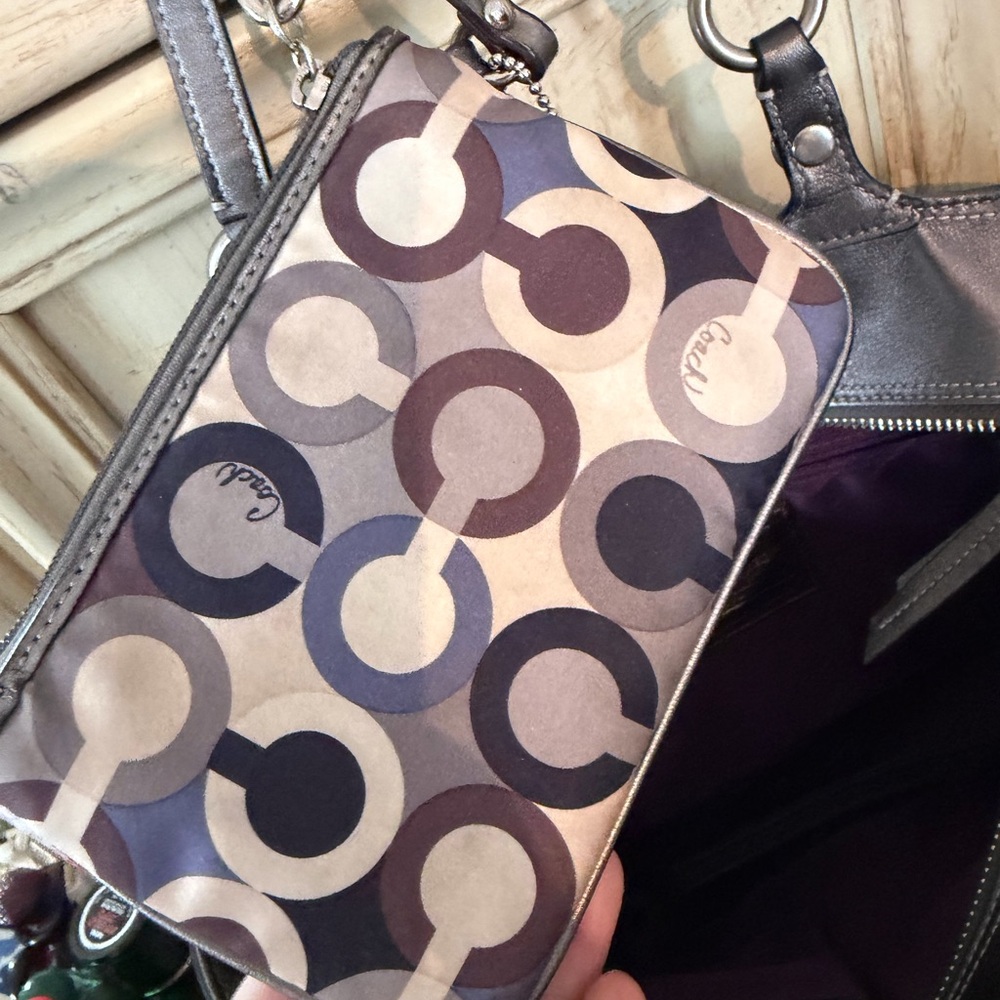 Coach Dark Gray Embossed Tote - Picture 6 of 9